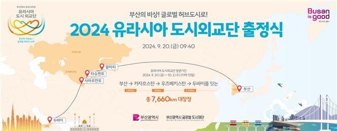 2024 유라시아 도시외교단 출정식 안내문. 부산시 제공