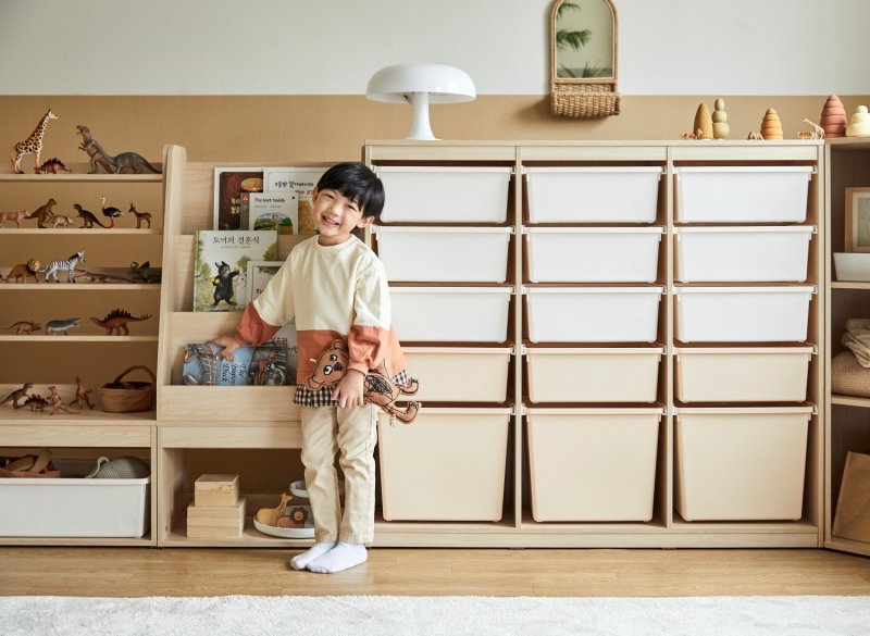 한샘 '샘키즈 수납장' 뉴트럴베이지 컬러. 사진=한샘 제공