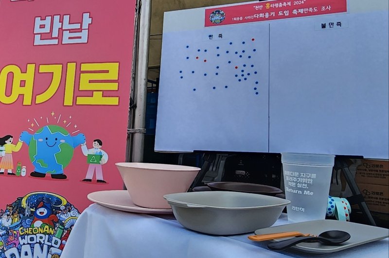 천안흥타령춤축제에 공급된 다회용기./뉴스1