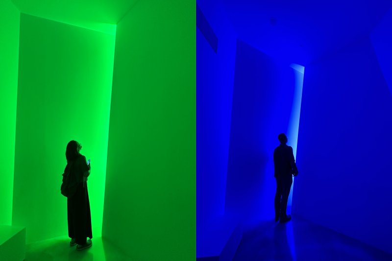 레인보우 힐링센터 2층엔 자리한 빛의 정원. 영동군을 풍요롭게 만들어주는 대지, 바람, 산 등을 주제로 한 총 3개의 작품이 설치된 공간으로 인증샷을 남기기 좋다.ⓒ News1 윤슬빈 기자