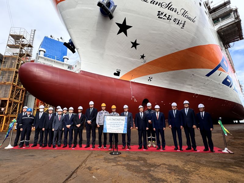 팬스타그룹, 국내 첫 건조 크루즈페리 ‘팬스타 미라클호’ 진수