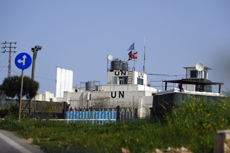 [마르카바=AP/뉴시스]레바논 남부 이스라엘 국경지대에 주둔한 유엔 평화유지군(UNIFIL)의 기지. 이스라엘군이 10일(현지시각) 레바논 남부 나쿠라 지역의 UNIFIL 초소를 공격해 유엔군 병사 2명이 부상하고 통신장비와 차량이 파괴됐다. 2024.10.11.