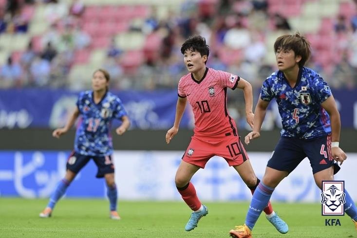 2022년 7월 동아시아축구연맹(EAFF) E-1 챔피언십 당시 일본과의 경기 장면 [대한축구협회 제공. 재판매 및 DB 금지]