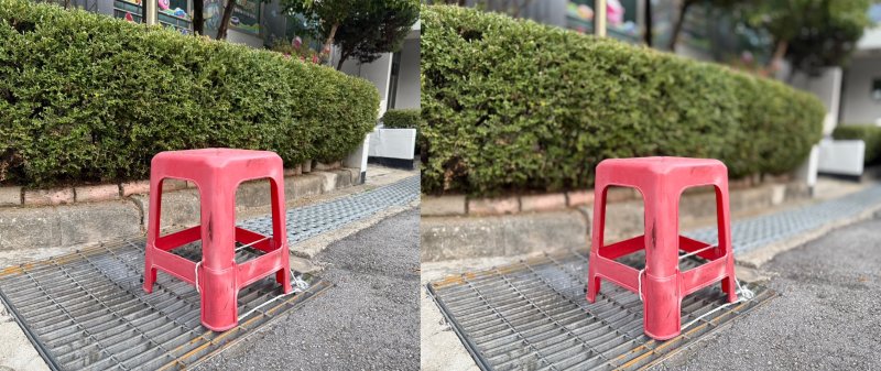 아이폰 16 프로맥스의 카메라 기능 중 '피사계심도' 조정 기능이 인상깊었다. 이는 아웃포커싱 효과와 관련이 있다. 아웃포커싱 효과를 적용한 사진(오른쪽)과 그렇지 않은 사진을 비교하면 효과가 체감된다. 2024.10.08/뉴스1 ⓒ 뉴스1 김민재 기자