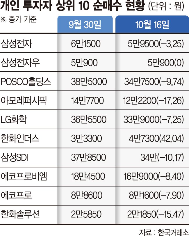 외국인 팔때 개미는 샀다… 투자성적은 12% vs -4%