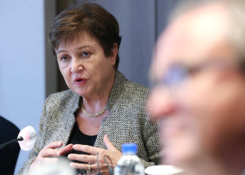 크리스탈리나 게오르기에바 국제통화기금(IMF) 총재가 지난 2023년 12월 15일 서울 중구 롯데호텔서울에서 기자간담회를 열고 취재진 질문에 답하고 있다. 뉴스1