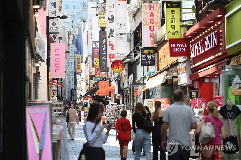 정부, 6개월째 '내수 회복 조짐' 진단…"수출 중심 경기 회복" 올해 취업자 중 자영업자 비중 20% 붕괴 (서울=연합뉴스) 박동주 기자 = 올해 전체 취업자에서 자영업자가 차지하는 비중이 20% 선 아래로 떨어진 것으로 나타났다. 1963년 관련 통계 작성 이후 처음이다. 사진은 30일 서울 명동 거리. 2024.9.30 pdj6635@yna.co.kr (끝)