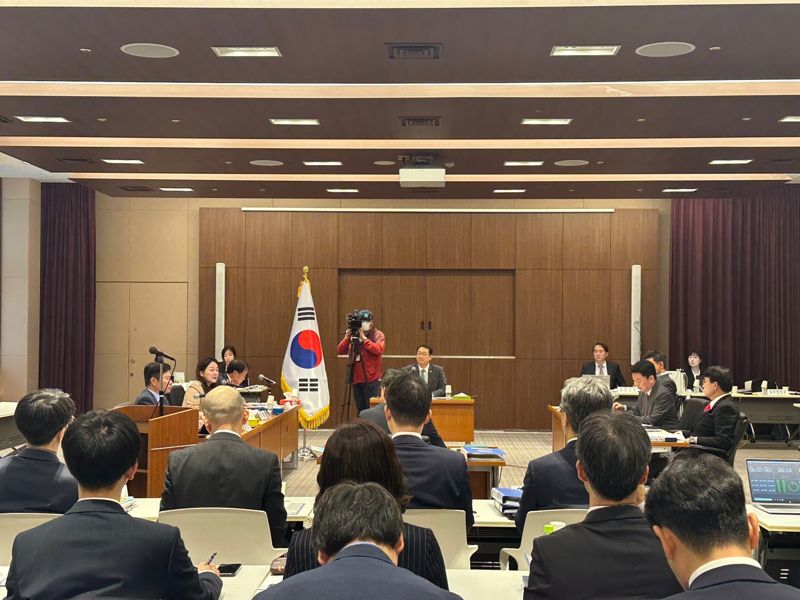 18일 도쿄 주일 한국대사관에서 국회 외교통일위원회 국정감사가 진행되고 있다. 사진=김경민 특파원