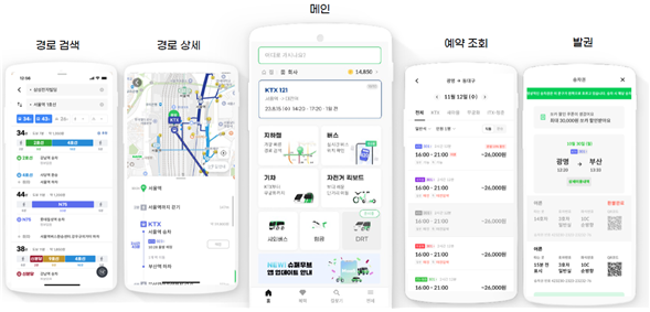 K-MaaS 슈퍼무브 앱 이용화면. 슈퍼무브 제공