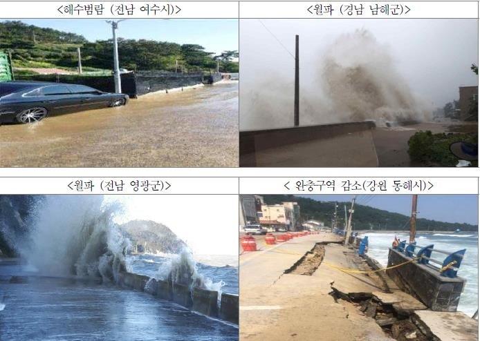 파도로 인한 연안 침식 등 피해 사례 [해양수산부 제공. 재판매 및 DB 금지