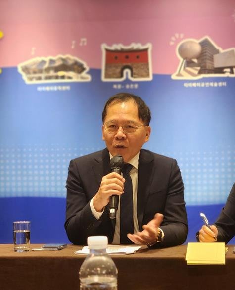 [여행소식] 타이베이시 "월드마스터스대회와 함께 관광도 하세요" 질문에 답하는 왕치우둥 타이베이시 관광전파국장 [사진/성연재 기자]
