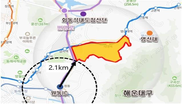 센텀2지구 도심융합특구 위치도 및 개발계획 [부산시 제공]