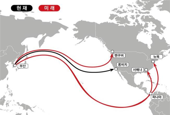 대한상공회의소가 전망한 '미국 핵심 물류공급망의 현재와 미래' 관련 이미지. 대한상공회의소 제공
