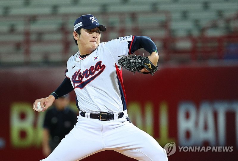 한국의 15승 투수 곽빈은 작년 APBC와 올해 쿠바전에서 호투하며 이름값을 했다. 연합뉴스