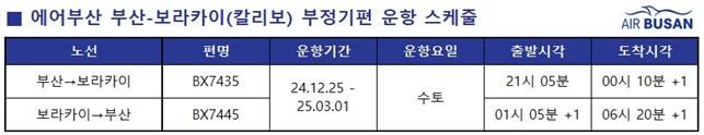 에어부산, 부산-보라카이 부정기편 운항