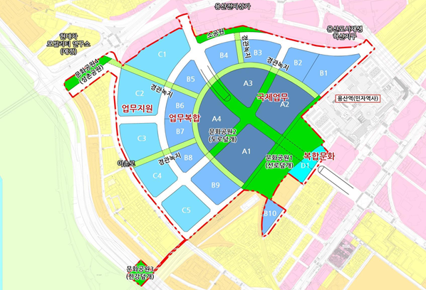 서울 용산국제업무지구 토지이용계획. 국토교통부 제공