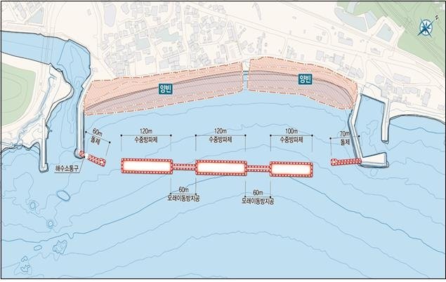 임랑해수욕장 연안정비사업 계획도 (출처=연합뉴스)
