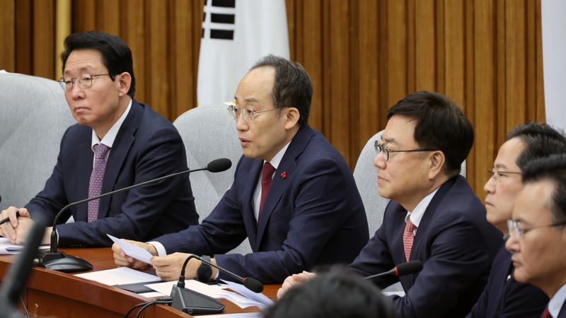 국민의힘 추경호 원내대표가 3일 국회에서 열린 원내대책회의에서 발언하고 있다. 사진=서동일 기자