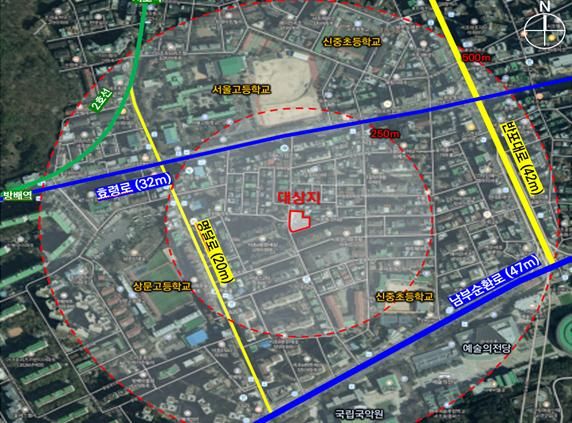 서울 서초구 서초동 1478-13 외 2필지 위치도. 서울시 제공