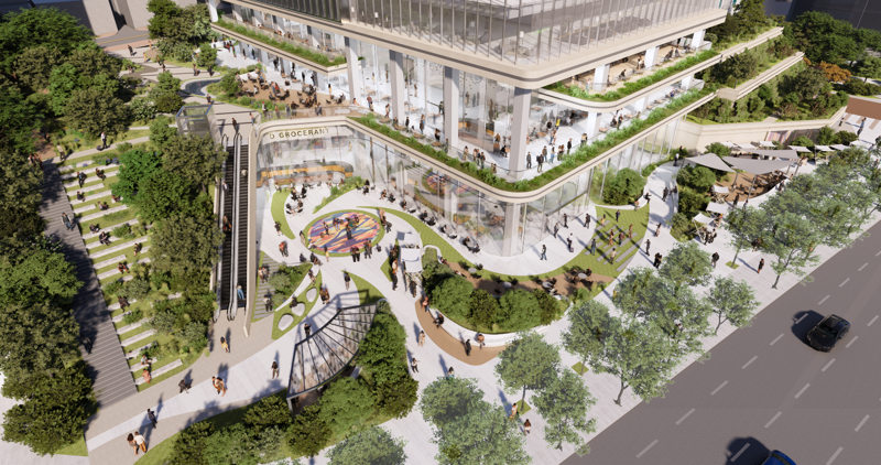 용산구 동자동 15-1번지 일대에 조성될 개방형녹지 투시도. 서울시 제공