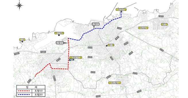 [제주=뉴시스] 제주도 수소트램계획 노선도. (그림=제주도 제공) *재판매 및 DB 금지