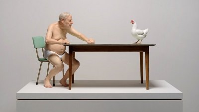 론 뮤익, Chicken Man, 2019, 혼합재료, 86 x 140 x 80cm *재판매 및 DB 금지