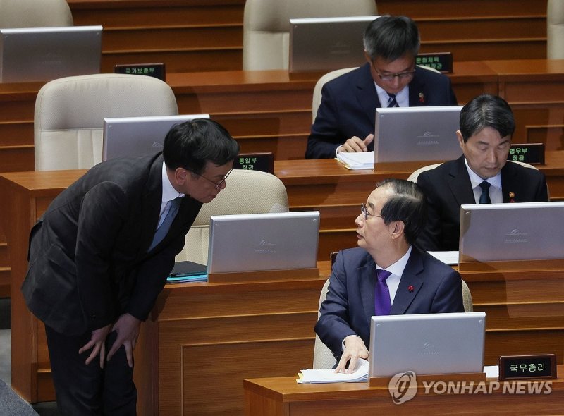 본회의 참석하는 한덕수 국무총리-최상목 부총리 (출처=연합뉴스)