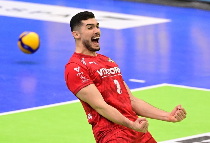 득점 후 기뻐하는 한국전력의 마테우스 (출처=연합뉴스)