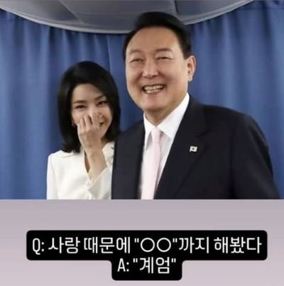 비상계엄 사태 후 인터넷 커뮤니티에 올라온 윤석열 대통령을 풍자하는 밈 (출처=연합뉴스)