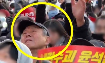 지난 14일 윤석열 대통령 탄핵 촉구 집회에 참석한 이승방씨(77)./사진=엑스