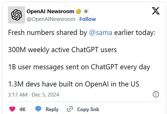 오픈AI 뉴스륨 엑스(옛 트위터)