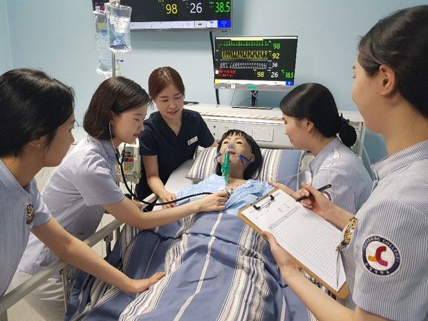 간호교육인증평가 5년 인증 획득한 수성대 간호학과 실습장면. 수성대 제공