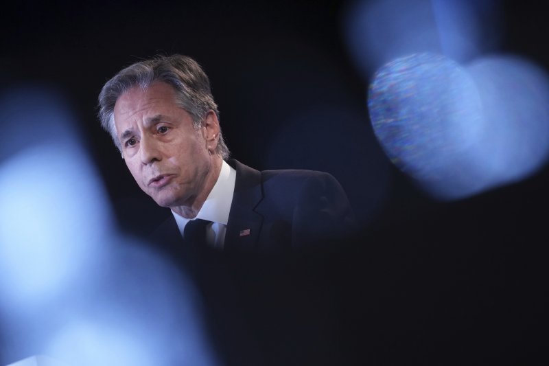 [피우지=AP/뉴시스]토니 블링컨 미국 국무장관이 26일(현지시각) 이탈리아 피우지에서 주요 7개국(G7) 외교장관회의에 참석한 뒤 기자회견을 열고 발언하고 있다. 2024.11.27.