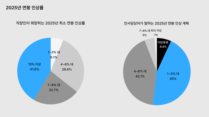 2025년 연봉 인상률. 원티드랩 제공