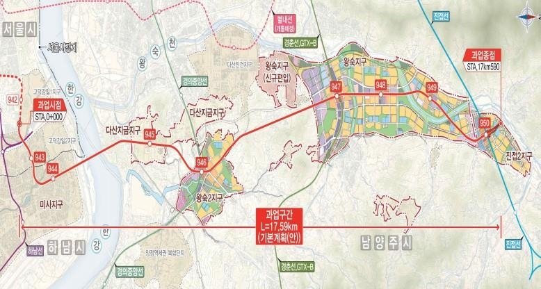 강동하남남양주선 노선도 (출처=연합뉴스)