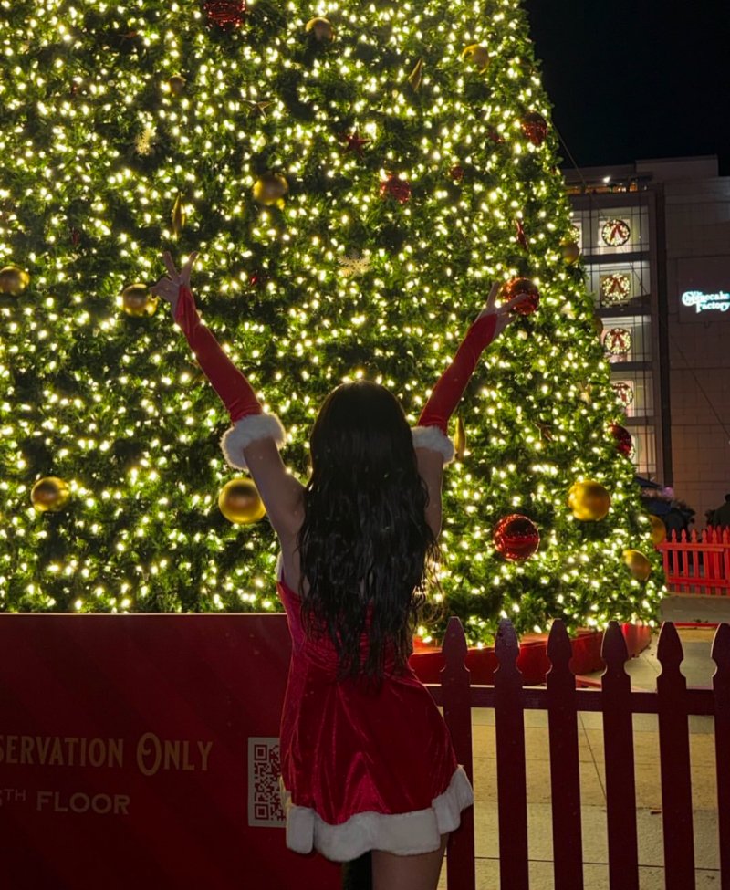 쥴리, '섹시 산타걸'로 변신…등 훅 파인 노출