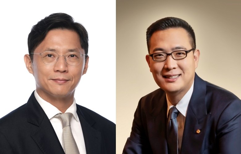 허서홍 GS리테일 대표(왼쪽)와 김동선 한화갤러리아·한화호텔앤드리조트 미래비전총괄 부사장.(GS리테일, 한화갤러리아 제공).