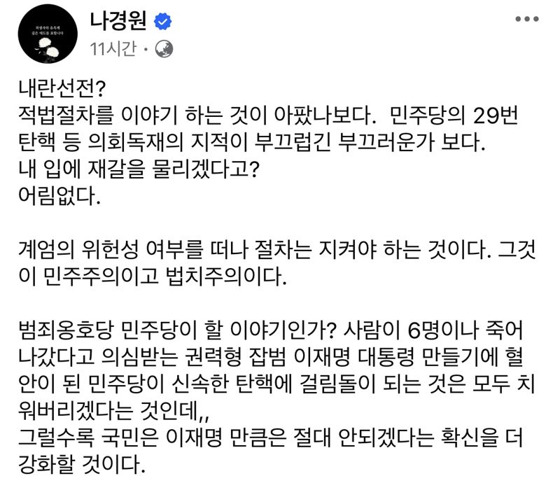 사진=나경원 국민의힘 의원 페이스북 캡처