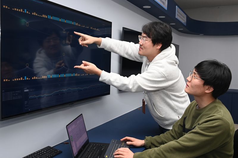 한국전자통신연구원(ETRI) 사이버보안연구본부 연구진이 개인 데이터 신뢰 유통 플랫폼(트러스트 데이터 커넥톰 기술)에 대해 논의하고 있다. ETRI 제공