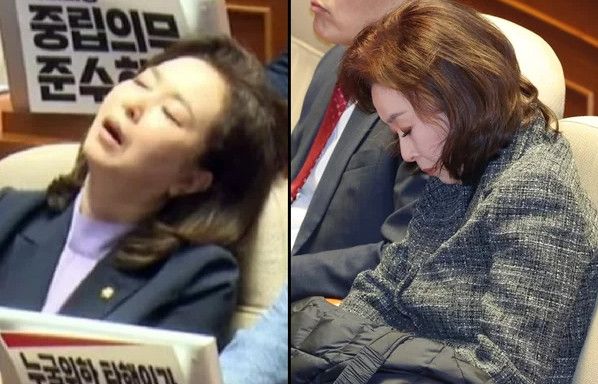 '백골단' 국회 불러놓고 자는 국힘 의원, 별명이..