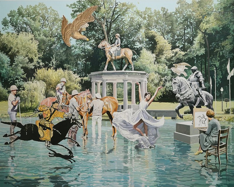 윤상윤, British dance band, 130 x 162 cm, Oil on canvas, 2024 *재판매 및 DB 금지