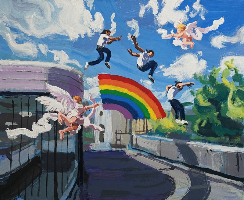 윤상윤, It takes Two, 60 x 72 cm, Acrylic on canvas, 2025 *재판매 및 DB 금지