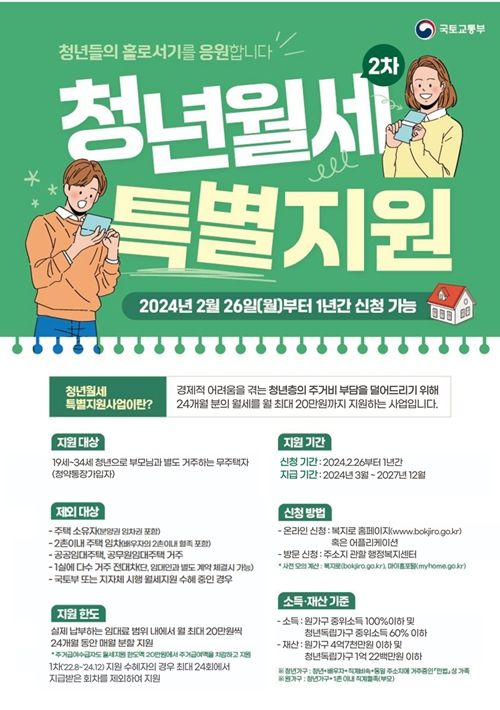 홍천군 청년 월세 특별지원금 확대...기간 1년 → 2년 연장