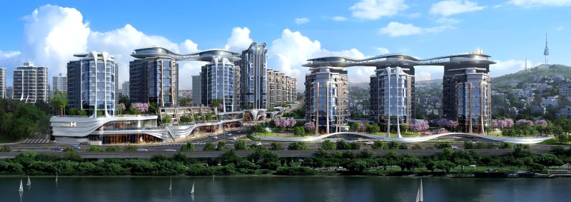 [서울=뉴시스] 현대건설이 한남4구역 재개발 단지로 제안한 '디에이치 한강' 투시도. 2025.01.18. (자료=현대건설 제공) photo@newsis.com *재판매 및 DB 금지