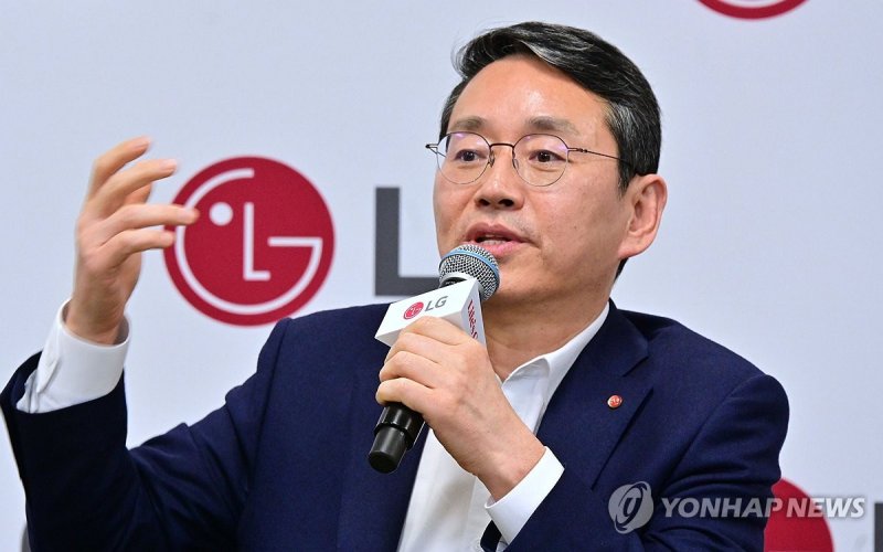 기자간담회서 발언하는 조주완 LG전자 CEO (출처=연합뉴스)