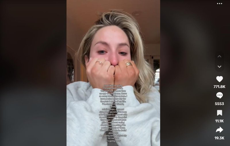 틱톡에서 고별인사 전하는 크리에이터 알릭스 얼 (출처=연합뉴스)