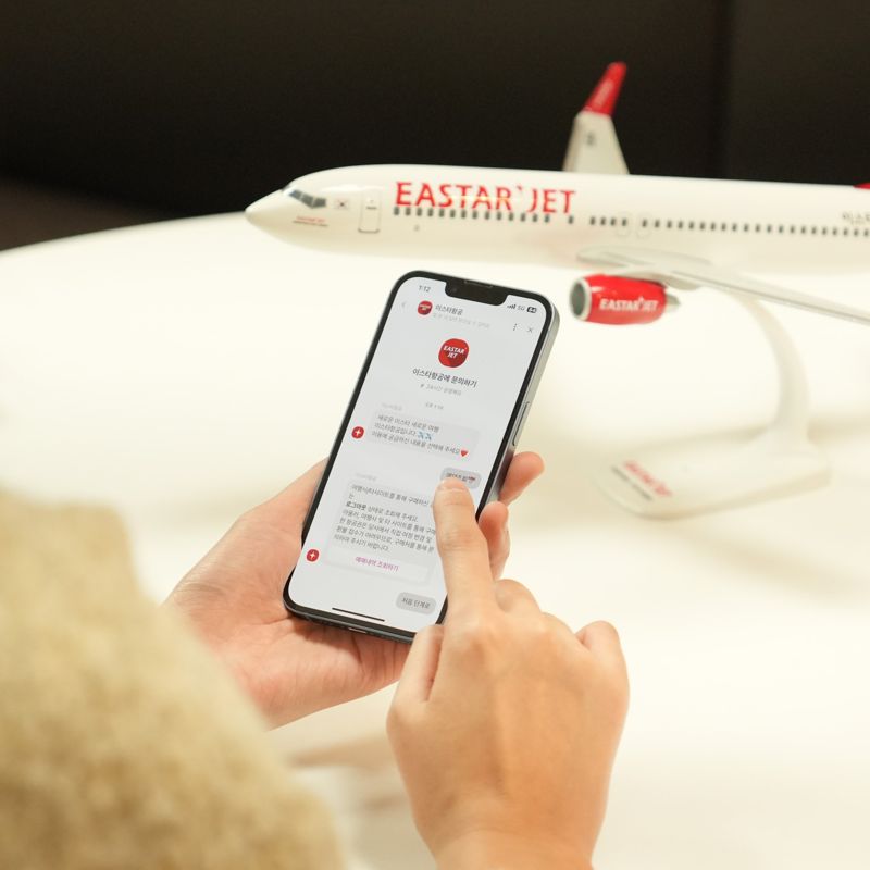 이스타항공 고객이 홈페이지 인공지능(AI) 챗봇 상담 서비스 '별이'를 이용해 질문을 검색하고 있다. 이스타항공 제공