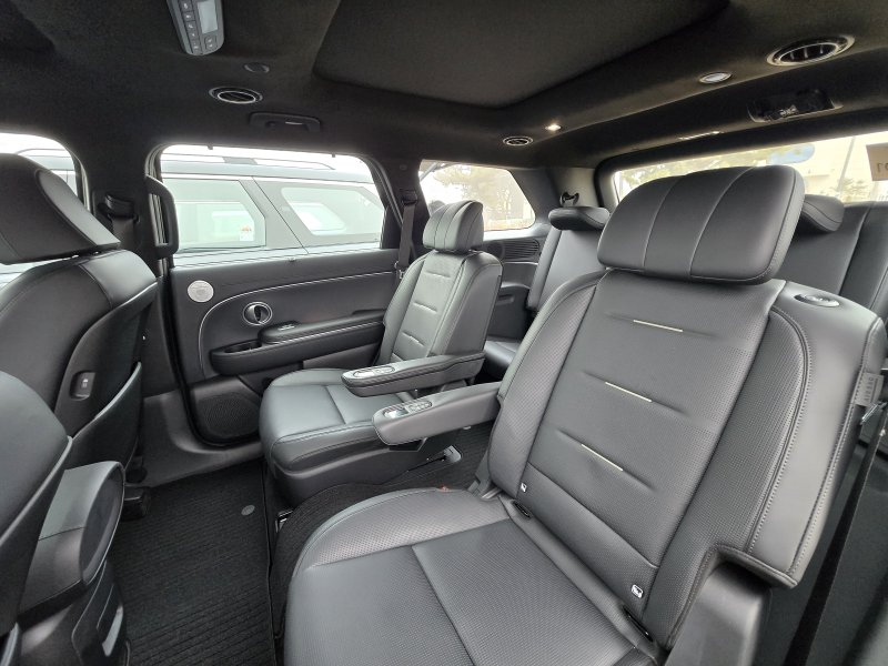 현대자동차 대형 스포츠유틸리티차(SUV) '디 올 뉴 팰리세이드' 2.5 가솔린 터보 7인승 모델 2·3열 내부 모습. 내장 색상은 '블랙모노톤'이 적용됐다. 2025.01.22/뉴스1 ⓒ News1 김성식 기자