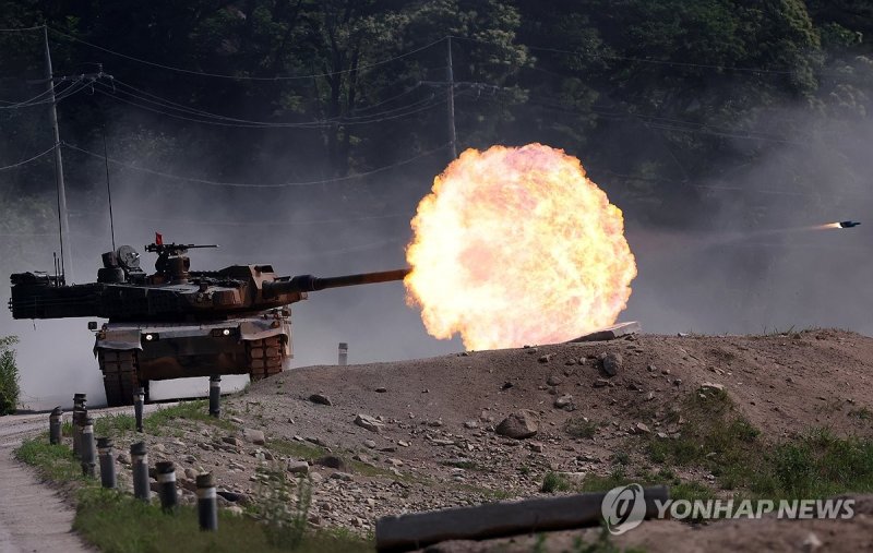 K-2 전차, 철원서 전투사격 훈련 (출처=연합뉴스)