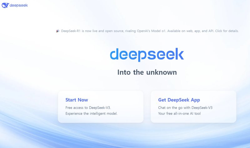 딥시크 웹사이트 갈무리. 2025.01.28. *재판매 및 DB 금지 *재판매 및 DB 금지